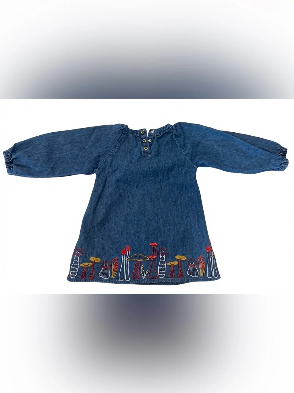 Stella McCartney Kids Mushroom Embroidered Denim Dress - 18M (NWOT)